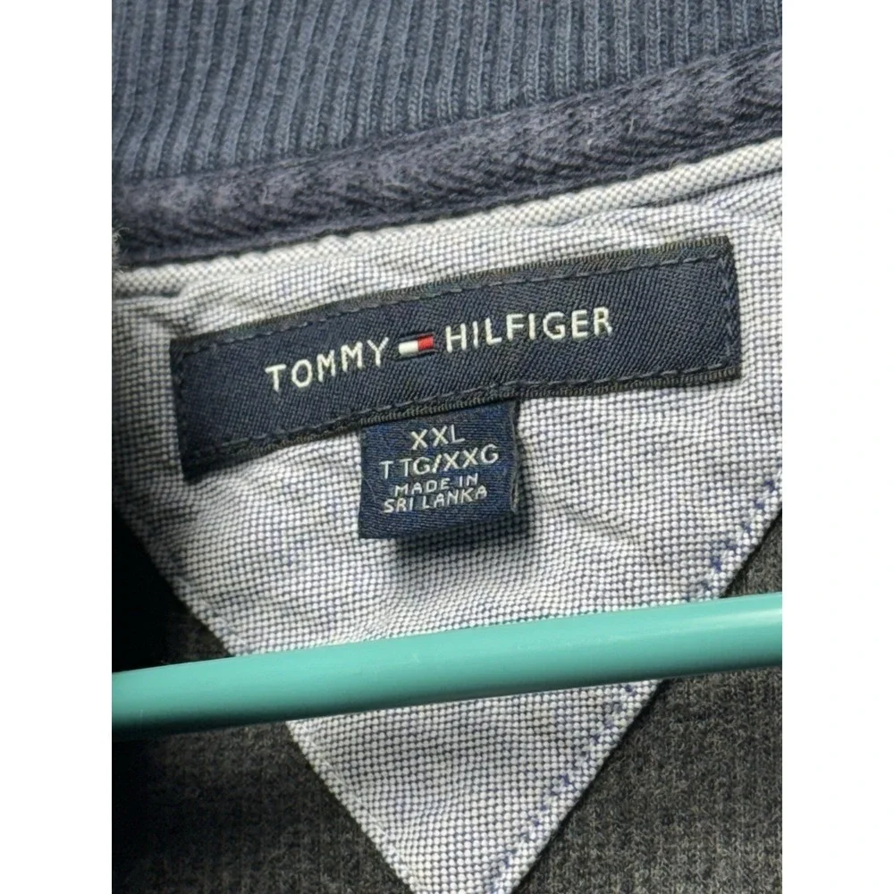 Men's Tommy Hilfiger 1/4 Zip Pullover Sweater - Grey - XXLarge‎